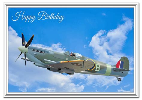 Buy Felicitas Stunning Birthday Card – WW2 Spitfire IX Airplane ...
