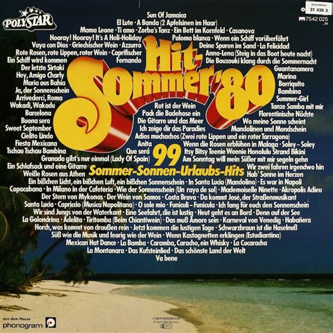 Ricky Costa´s Beach Company. Hit-Sommer '80. 99 Sommer-Sonnen-Urlaubs ...