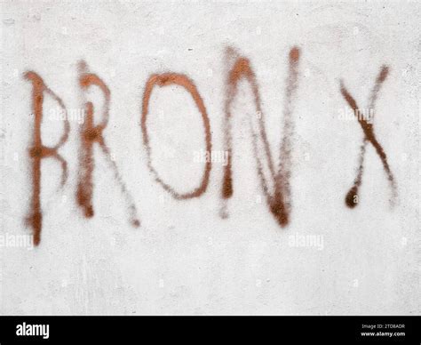Written BRONX (New York neighborhood) on the wall. Backgrounds and ...