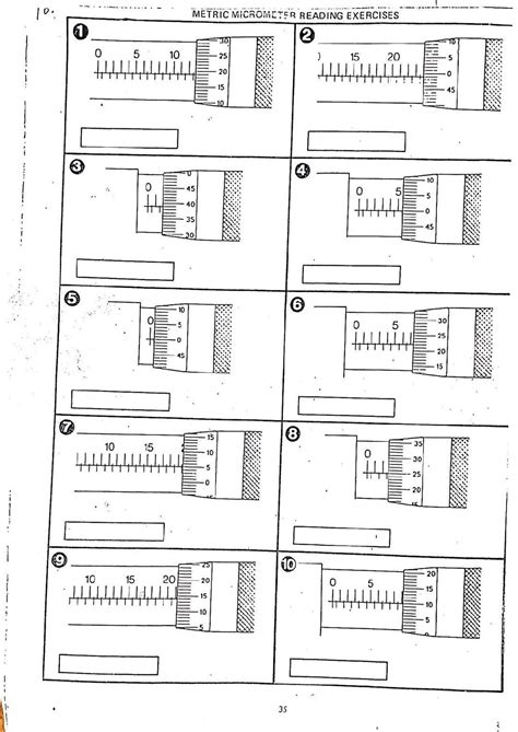 Solved 10. METRIC MICROMETER READING EXERCISES 2 25 ) 15 20 ... - Worksheets Library