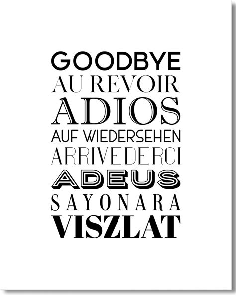 Goodbye In Different Languages