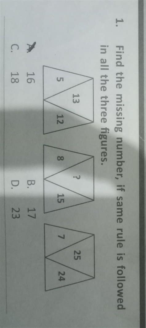 1. Find the missing number, if same rule is followed in all the three ...