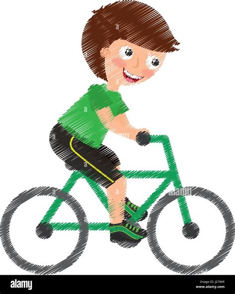 Cartoon image kid riding bicycle hi-res stock photography and images ...