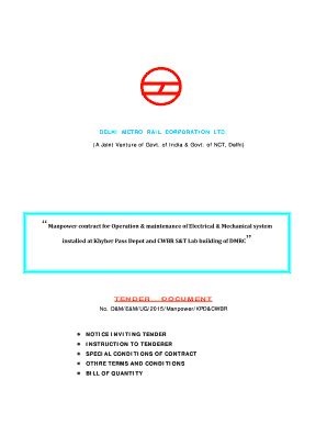 Fillable Online Manpower contract for Operation & maintenance of ...