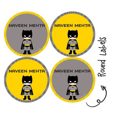 Round Water Proof Labels -Batman – Popup Kids