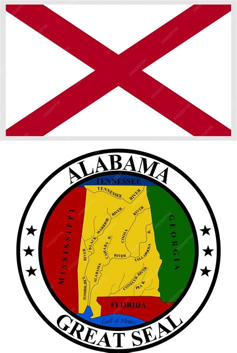 Premium Vector | Alabama us state flag and coat of arm design