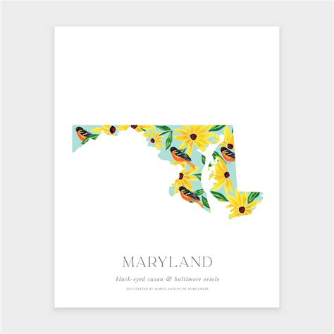 Maryland State Flower Art Print | Flower prints art, State art print ...