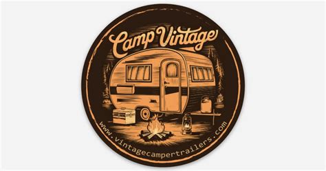 Camp Vintage Trailers by Vintage Camper Trailers | Round stickers ...