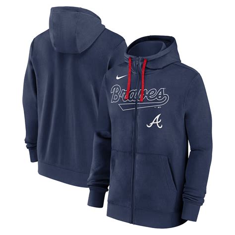 Men's Atlanta Braves Nike Navy Knockout Script Full-Zip Hoodie