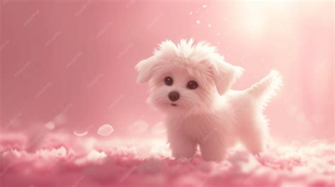 Premium Photo | A Cute Dog in Pink Background