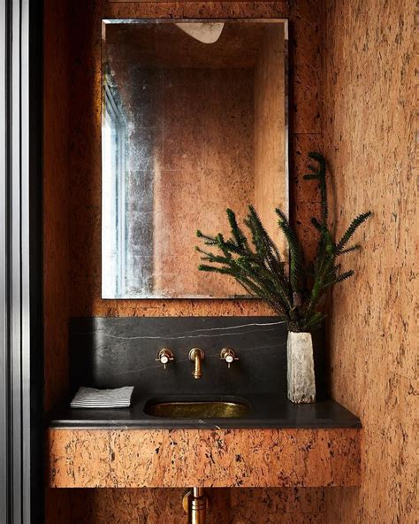 Modern vintage. Our cork texture inspired #WestVillage powder room ...