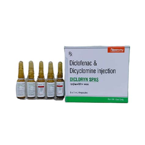 DICLORYN SPAS - Diclofenac & Dicyclomine Injection - Aeryn Lifescience ...