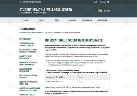 University Of South Florida-Student Medicover F1 Insurance Waiver