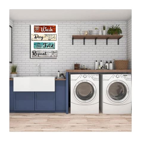 Buy sunwes Laundry Room Wall Sign Canvas Prints Poster Rustic Laundry ...