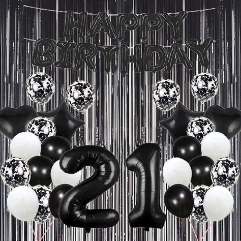 Amazon.com: GLZLMM 21th Birthday Balloon 21th Birthday Decorations ...