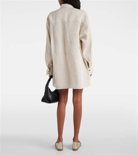 Oversized linen shirt in beige - Brunello Cucinelli | Mytheresa