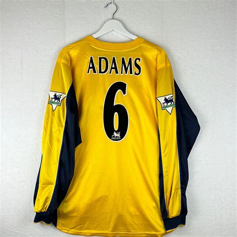 Arsenal 2000/2001 Player Issue Away Shirt - Adams 6 - Long Sleeve ...