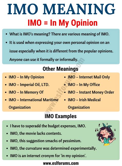 IMO Meaning: What Does IMO Mean? Useful Examples - ESL Forums