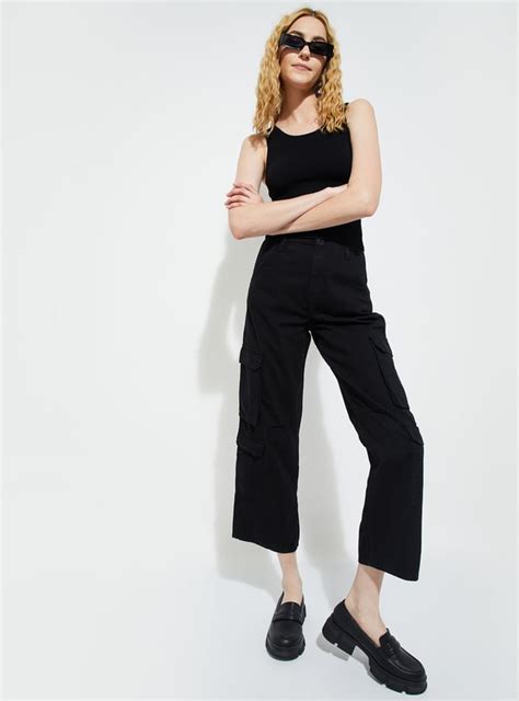 Buy URB_N Women Solid Cargo Trousers Online at just Rs. 1399.0 ...