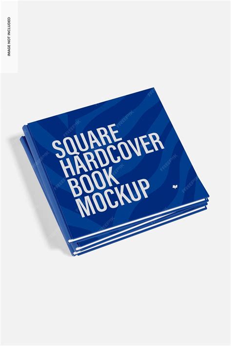Square hardcover books mockup, high angle view | Premium PSD
