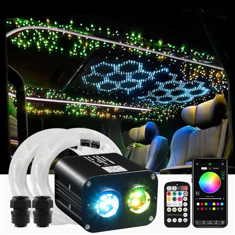 Upgraded 20W Dual Color Starlight Headliner Kit 900pcs*0.03in*9.8ft ...