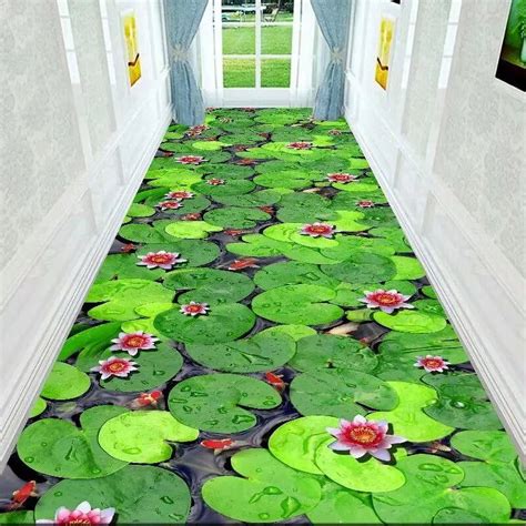 Large Carpet 3D Corridor Green Garden Path Long Carpet Living Room ...