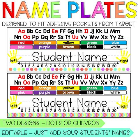 Printable Name Tags for Kids' Desks: A Fun and Organized Learning Space ...