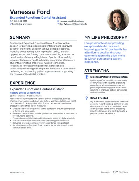 Dental Assistant Resume Format