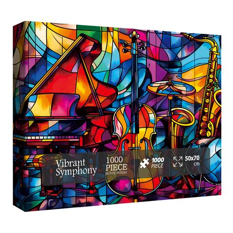 Amazon.com: Stained Glass Music Puzzle for Adults 1000 Pieces, Colorful Art Jigsaw Puzzle, Piano ...