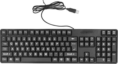 Buy Large Print Keyboard, 104 Keys USB Wired Computer Keyboard Plug and ...