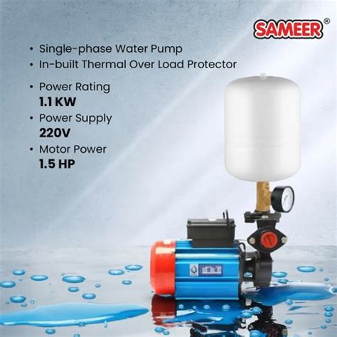 Sameer i-Flo Smart Automatic, Power Pressure Booster Centrifugal Water ...