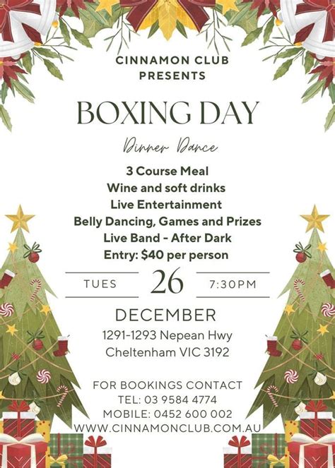 Boxing Day Dinner Dance, Cinnamon Club, Cheltenham, December 26 2023 ...