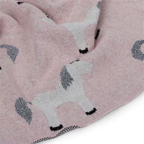 Fluffy Pony knitted Summer/AC blanket for baby with toy – haus & kinder