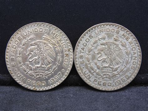 1957 & 1958 Mexican 1 Peso Coins - Nov 29, 2021 | Richard L. Edwards ...
