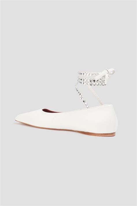 AMINA MUADDI Ane crystal-embellished leather ballet flats | THE OUTNET