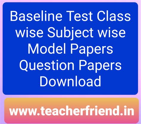 Baseline Test 8th Class Subject wise Model Papers Question Papers ...