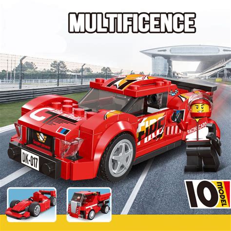Racing Car 10-in-1 Building Blocks – 217+ Pcs DIY Construction Set – Giftoo