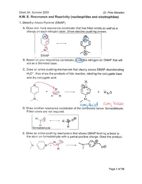 E. Resonance and Reactivity (Chem 3A - Summer 2020) - Study Guide - Studocu