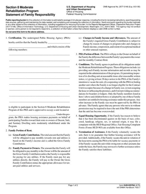 1979-2026 Form HUD-52578A - Blank Fillable Template | Fill Out, Print ...