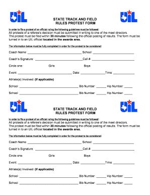 Track Field Protest Form - Uiltexas - Fill and Sign Printable Template ...