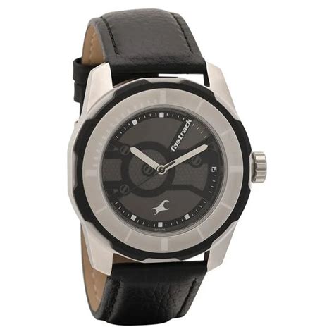 Fastrack Quartz Analog Black Dial Leather Strap Watch for Guys NS3099S ...