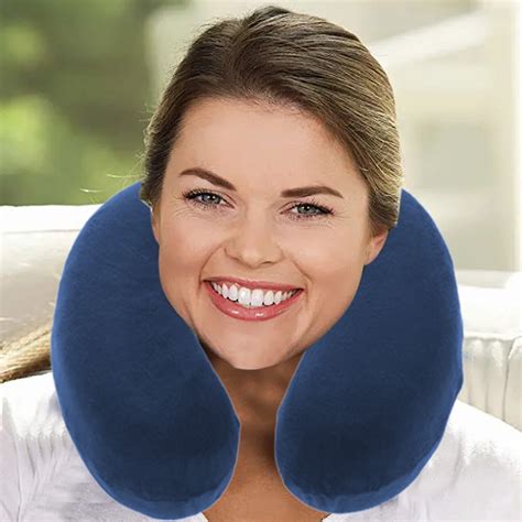 Cotton Neck Travel Pillows for Adults,Velvet U Shaped Pillows for ...