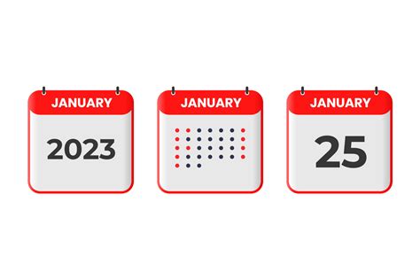 January 25 calendar design icon. 2023 calendar schedule, appointment ...