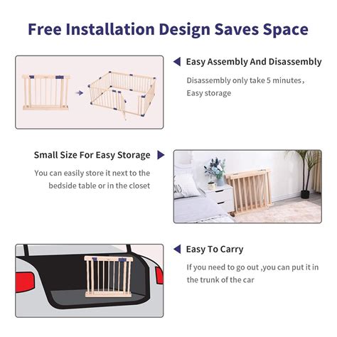 Buy Baby Playpen Foldable Playpen for Babies and Toddlers Solid Wood ...