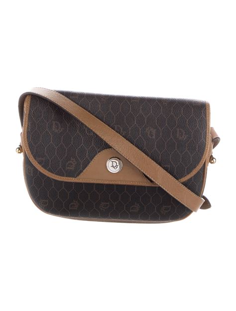 Christian Dior Honeycomb Flap Crossbody Bag - Brown Crossbody Bags ...