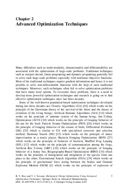 Image result for Optimization Techniques First Chapter