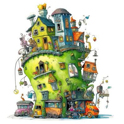 Cartoon Map Home 的图像结果