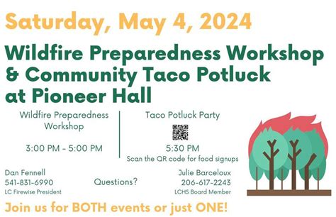 Wildfire Preparedness Workshop & Community Taco Potluck, 1739 S Fork ...