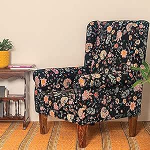 Chumbak Wing Chair, Accent Chair for Living Room, Bedroom, Wooden 1 ...