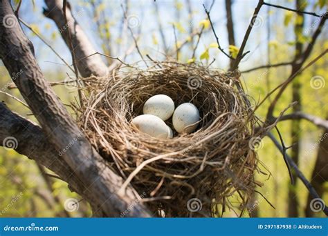 An Eagles Nest with Eggs in a Bird Reserve Stock Photo - Image of ...